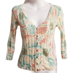 🏖 BCBG MaxAzria Tie-dye Embellished Sweater